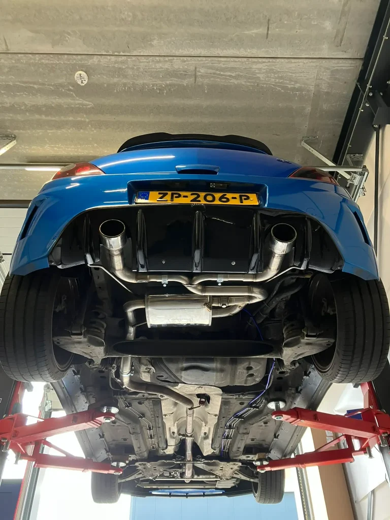 Opel Corsa OPC kleppendemper, uitlaat op maat met duplex eindstuk en sierstukken